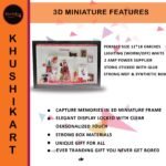 Customized 3D Miniature Wedding and Anniversary Photo Frame with LED Light – Personalized Couple and Family Gift in Handcrafted Synthetic Wooden Box (12x18Inch)