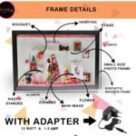Customized 3D Miniature Wedding and Anniversary Photo Frame with LED Light – Personalized Couple and Family Gift in Handcrafted Synthetic Wooden Box (12x18Inch)