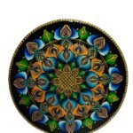Handmade 3D Mandala Art – 14 Inch Round Wall & Table Decor with Resin Finish