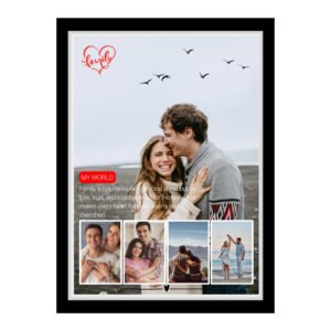Khushi Kart Family Collage Frame with “My World” Quote – Personalized Gift for Loved Ones