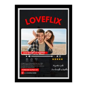 Khushi Kart LoveFlix Couple Frame – Personalized Netflix Style Love Gift