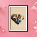 Khushi Kart Personalized Heart Shape Family Photo Frame – Custom Gift for Home Décor