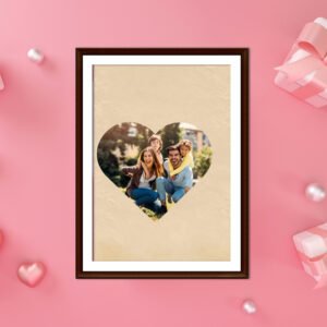 Khushi Kart Personalized Heart Shape Family Photo Frame – Custom Gift for Home Décor