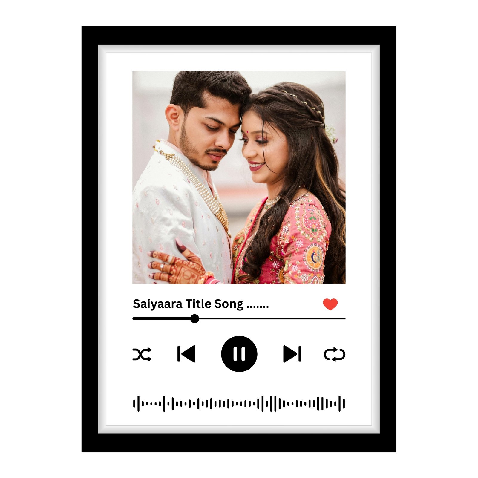 Khushi Kart Custom Couple Photo Music Player Frame – Romantic Gift for Anniversary & Wedding
