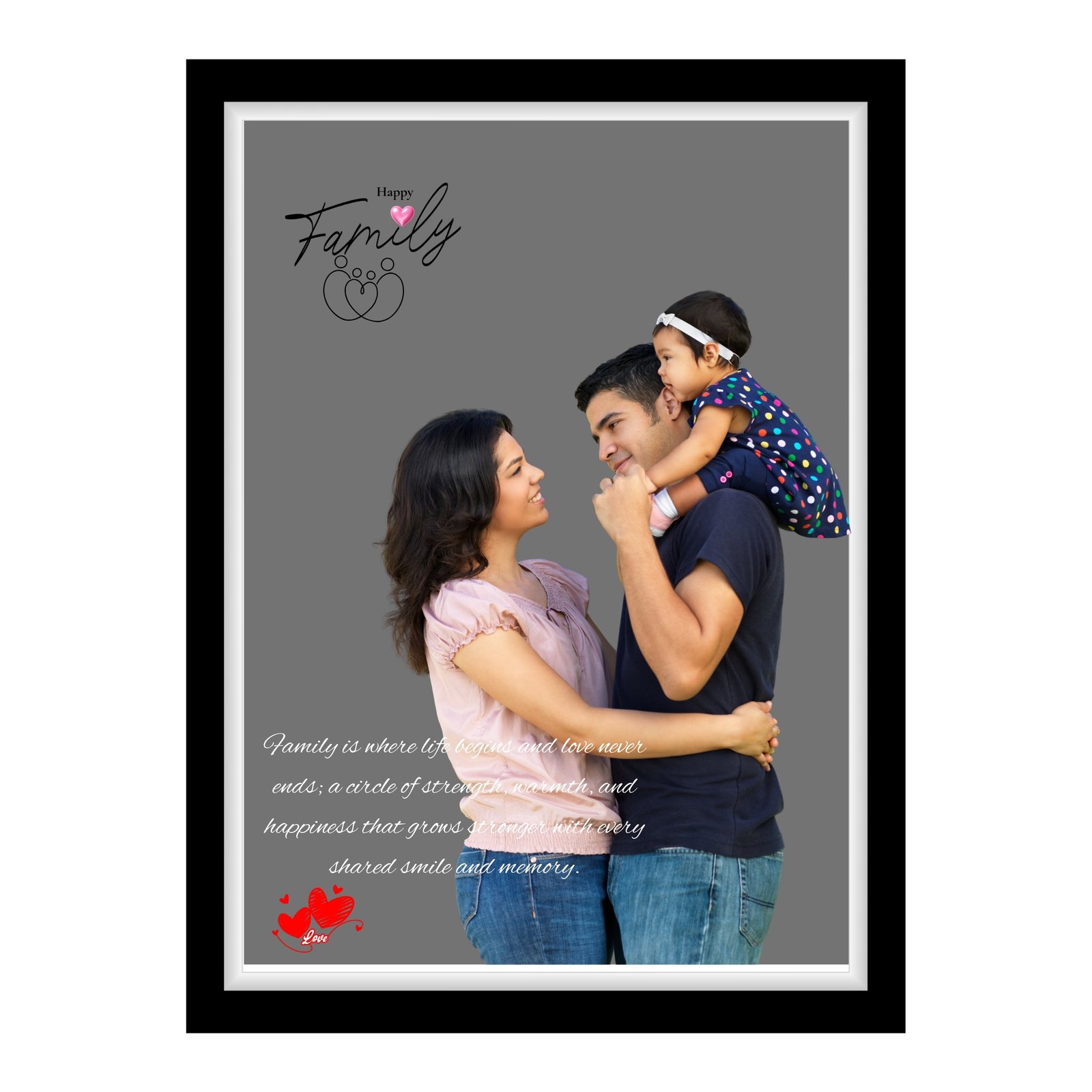 Khushi Kart Happy Family Photo Frame with Heartfelt Quote – Best Family Gift